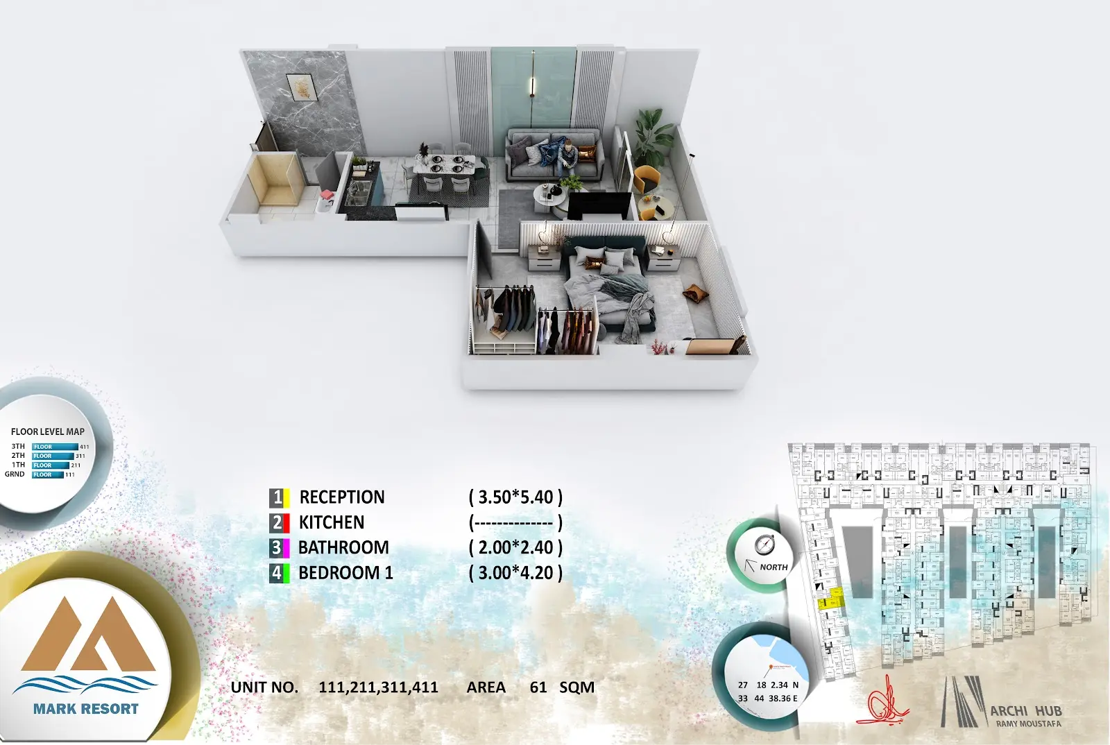 1-bedroom apartment 311, building 6 — Mark Resort