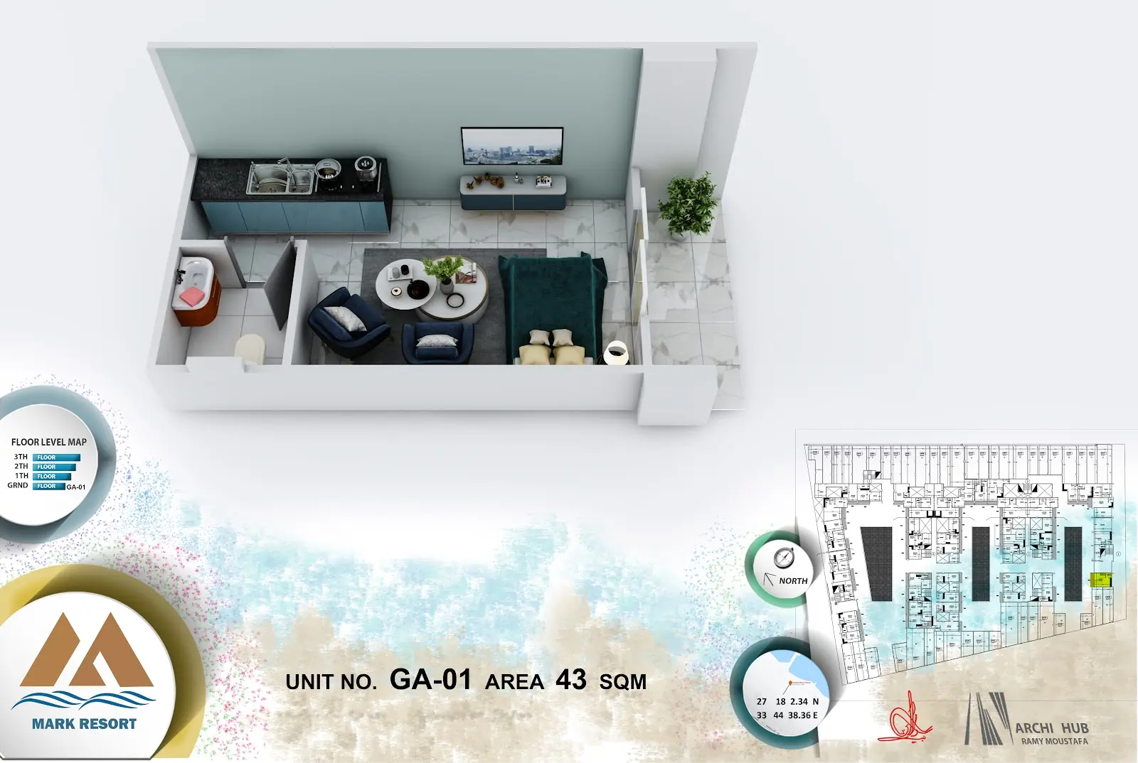 Studio apartment G A 1, building A — Mark Resort