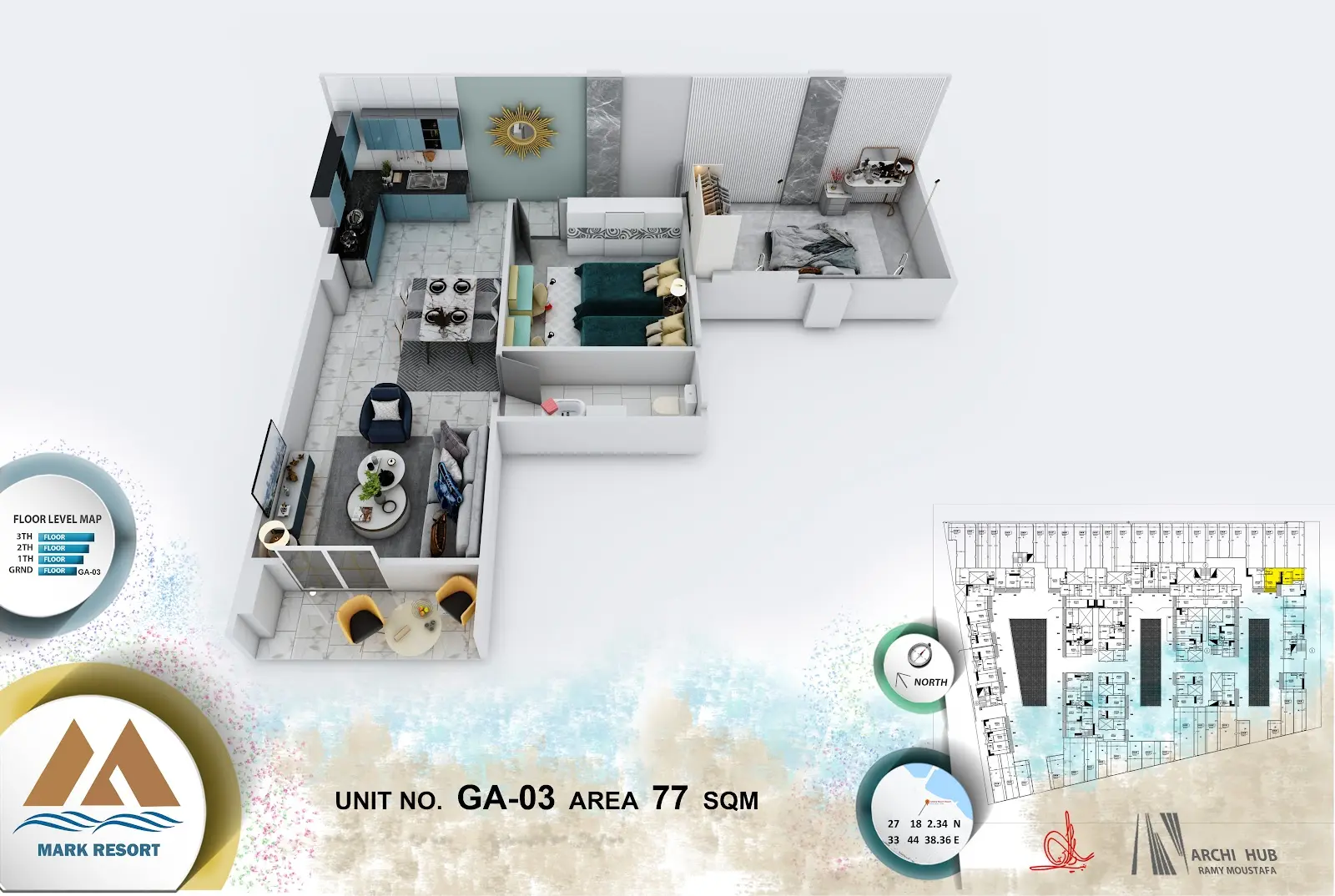 2-bedroom apartment G A 3, building A — Mark Resort
