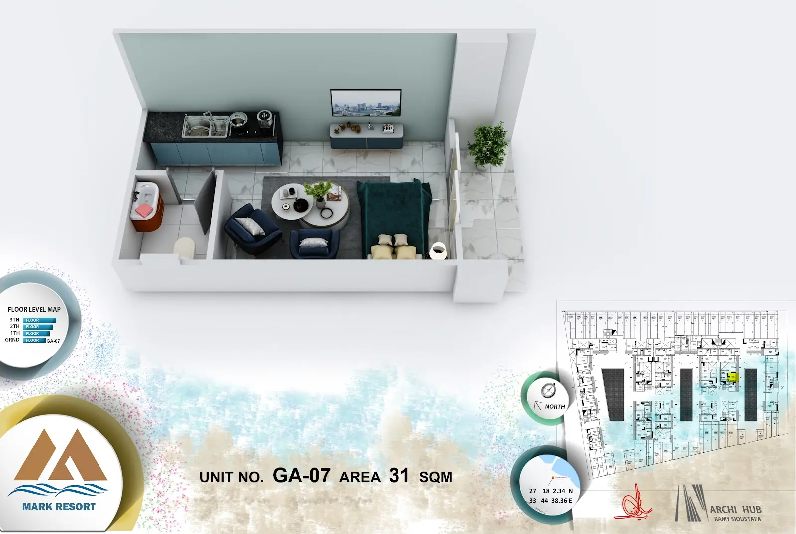 Studio apartment G A 7, building A — Mark Resort