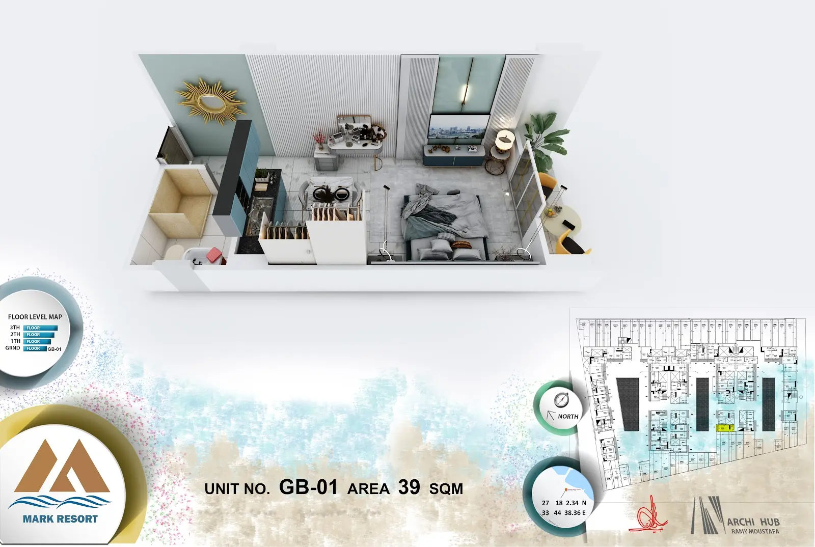 Studio apartment G B 1, building B — Mark Resort