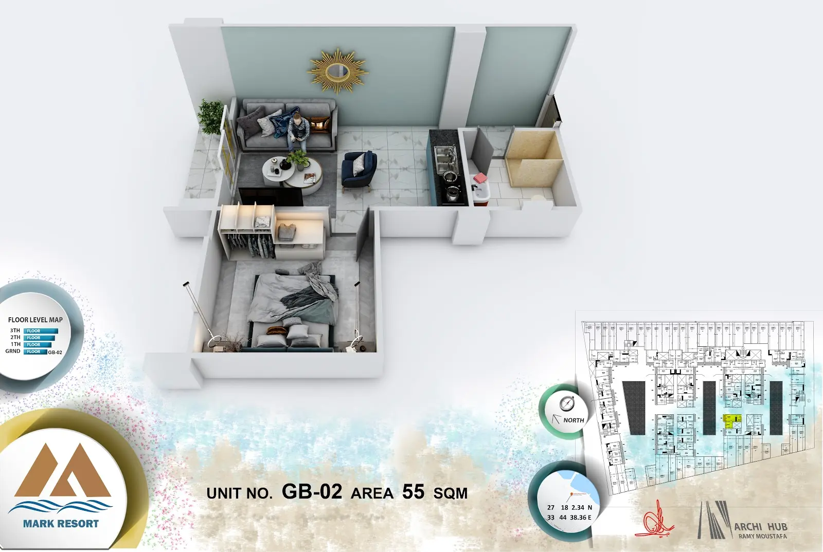1-bedroom apartment G B 2, building B — Mark Resort