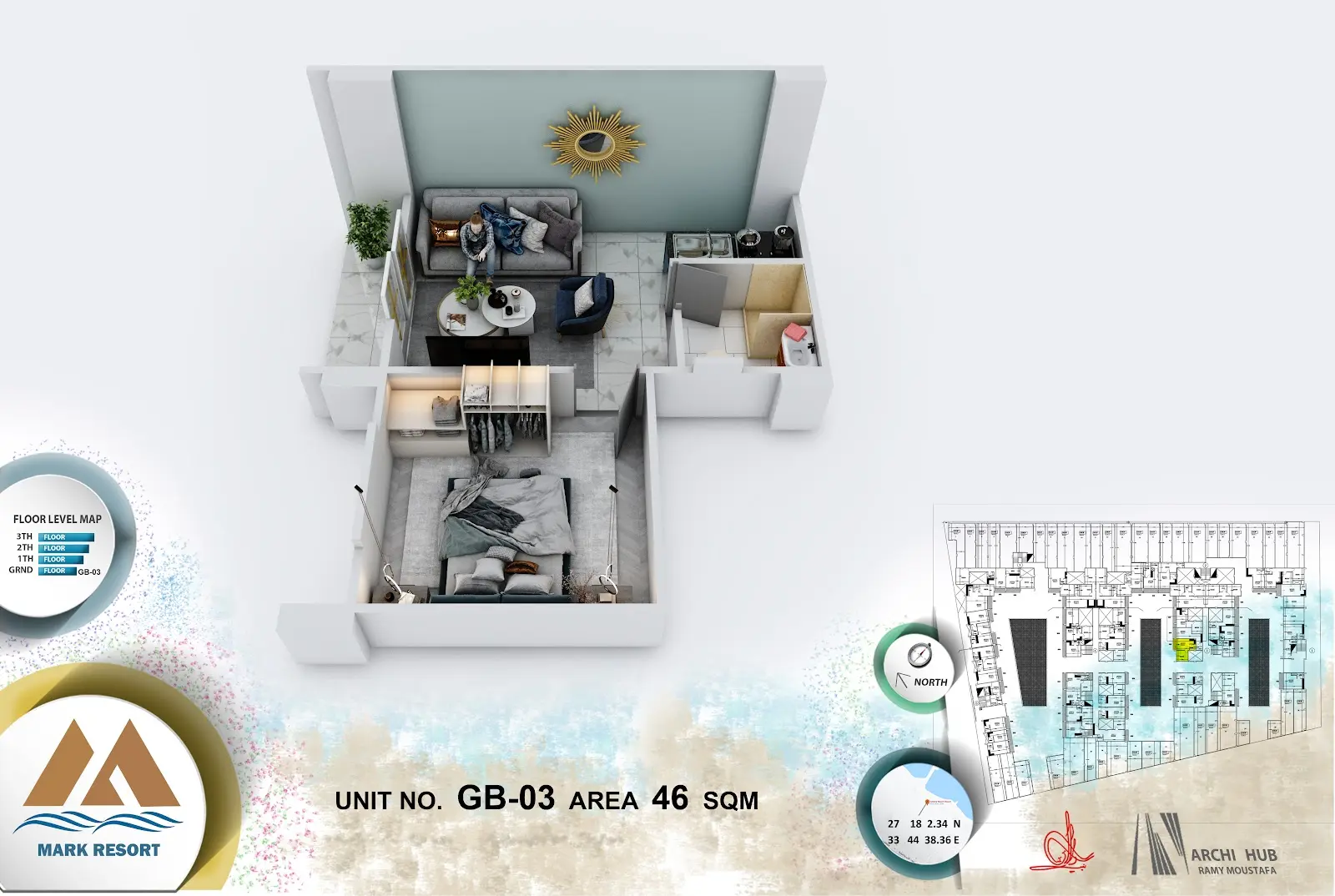 1-bedroom apartment G B 3, building B — Mark Resort