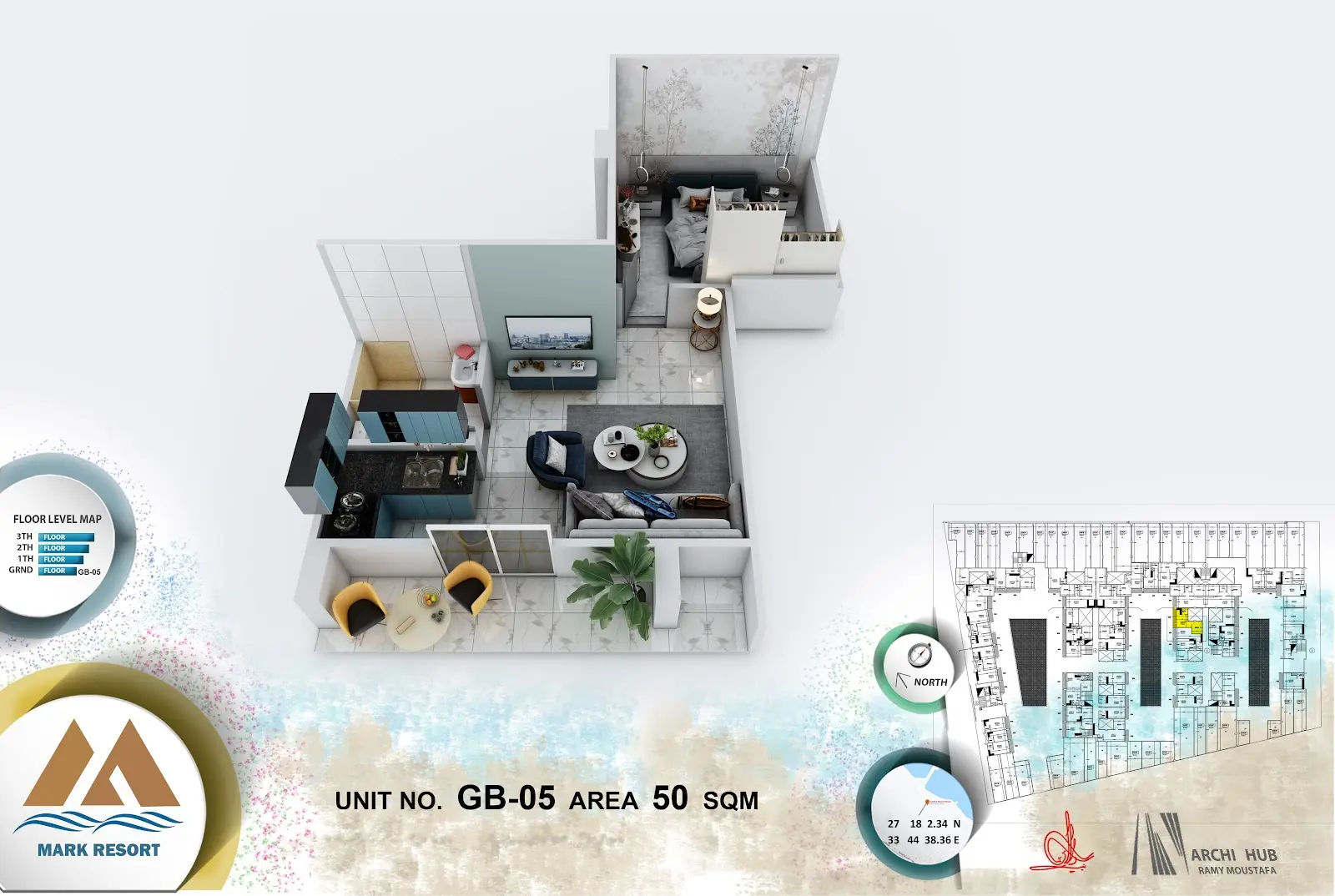 1-bedroom apartment G B 5, building B — Mark Resort