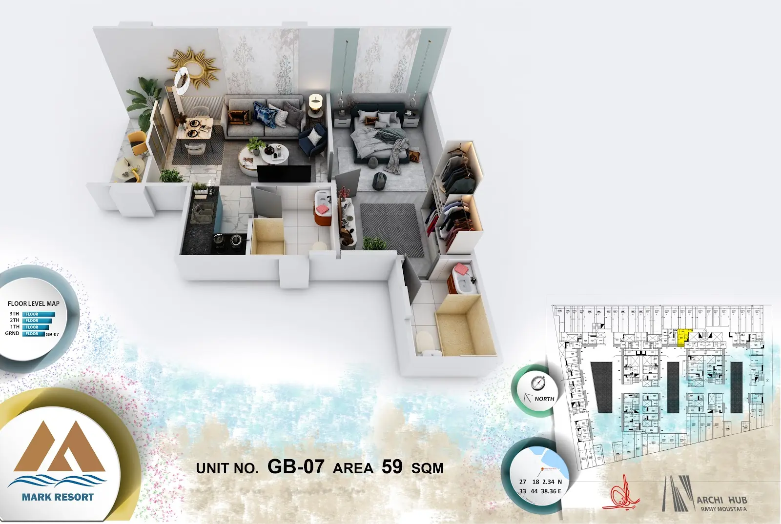 1-bedroom apartment G B 7, building B — Mark Resort