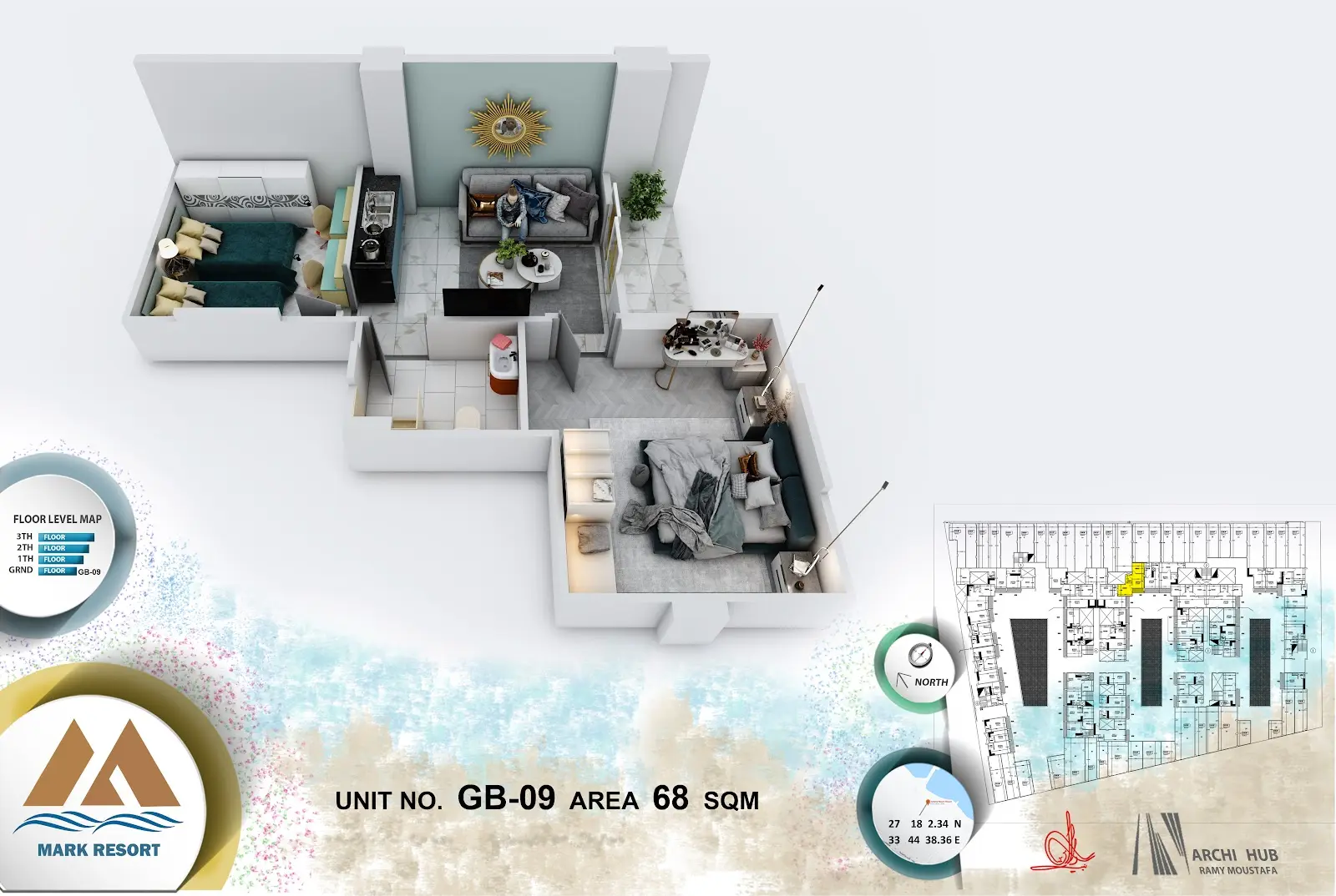 2-bedroom apartment G B 9, building B — Mark Resort