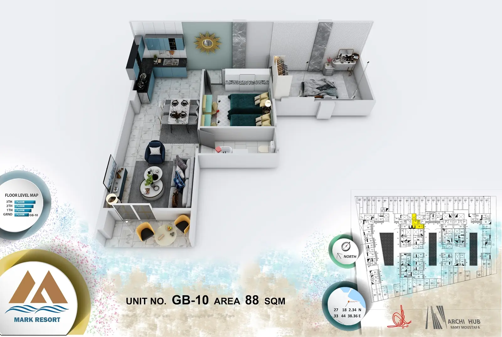 2-bedroom apartment G B 10, building B — Mark Resort