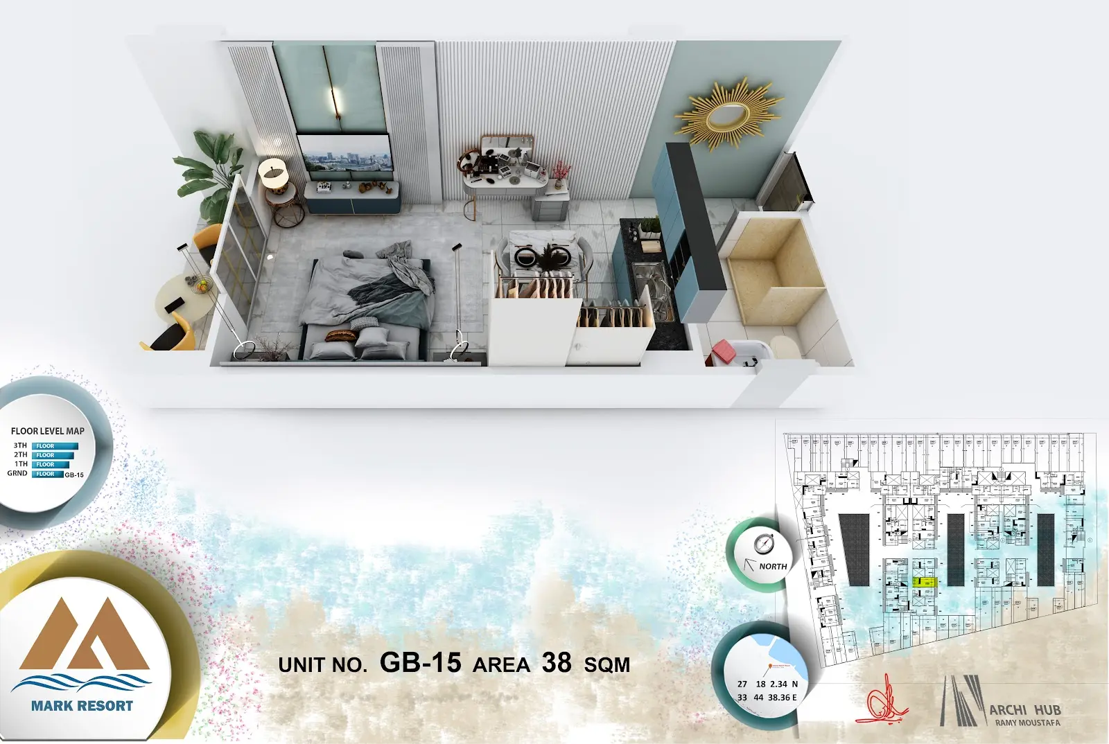 Studio apartment G B 15, building B — Mark Resort