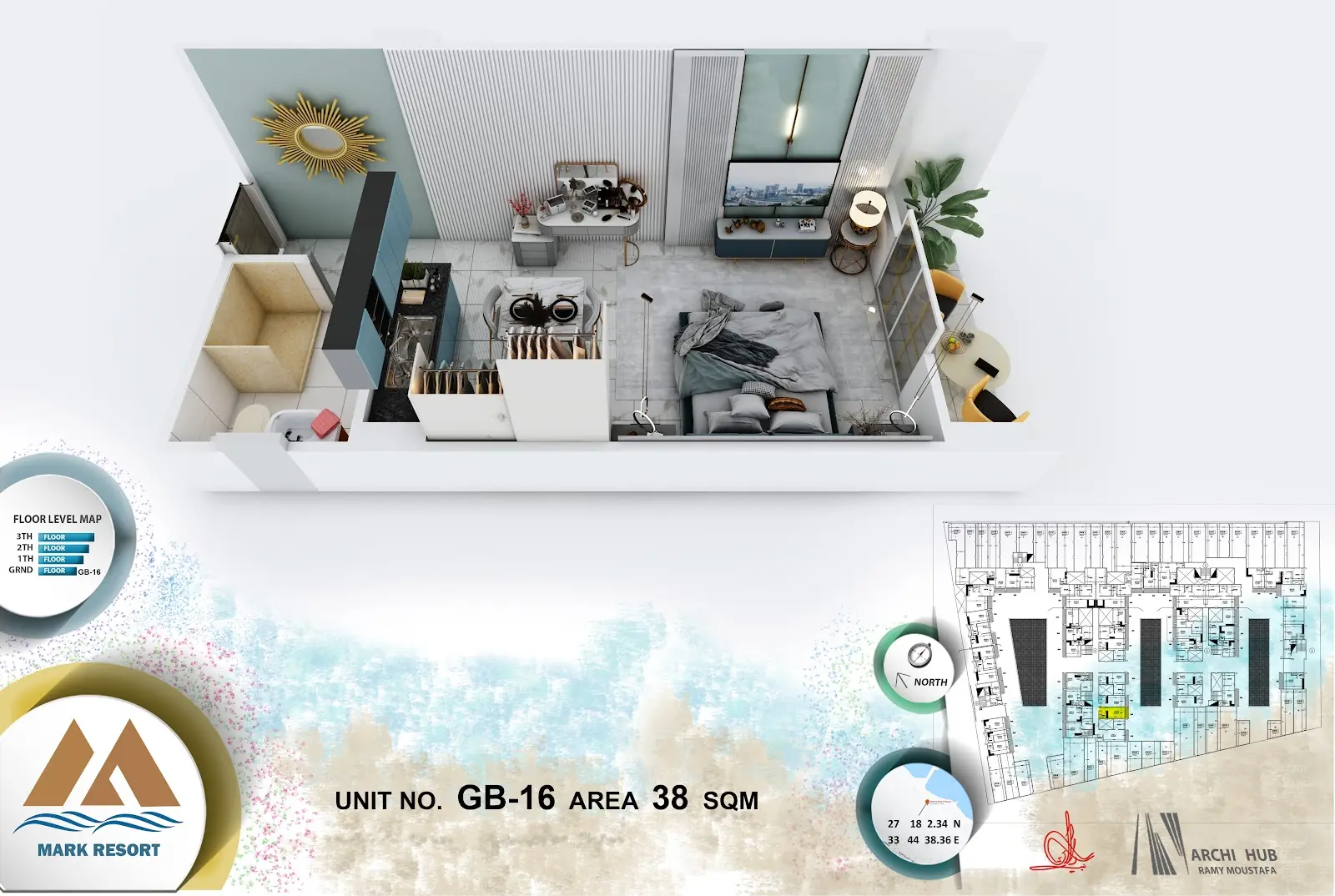 Studio apartment G B 16, building B — Mark Resort