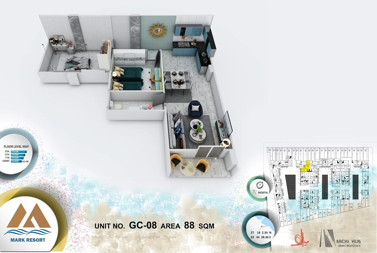 2-bedroom apartment G C 8, building C — Mark Resort