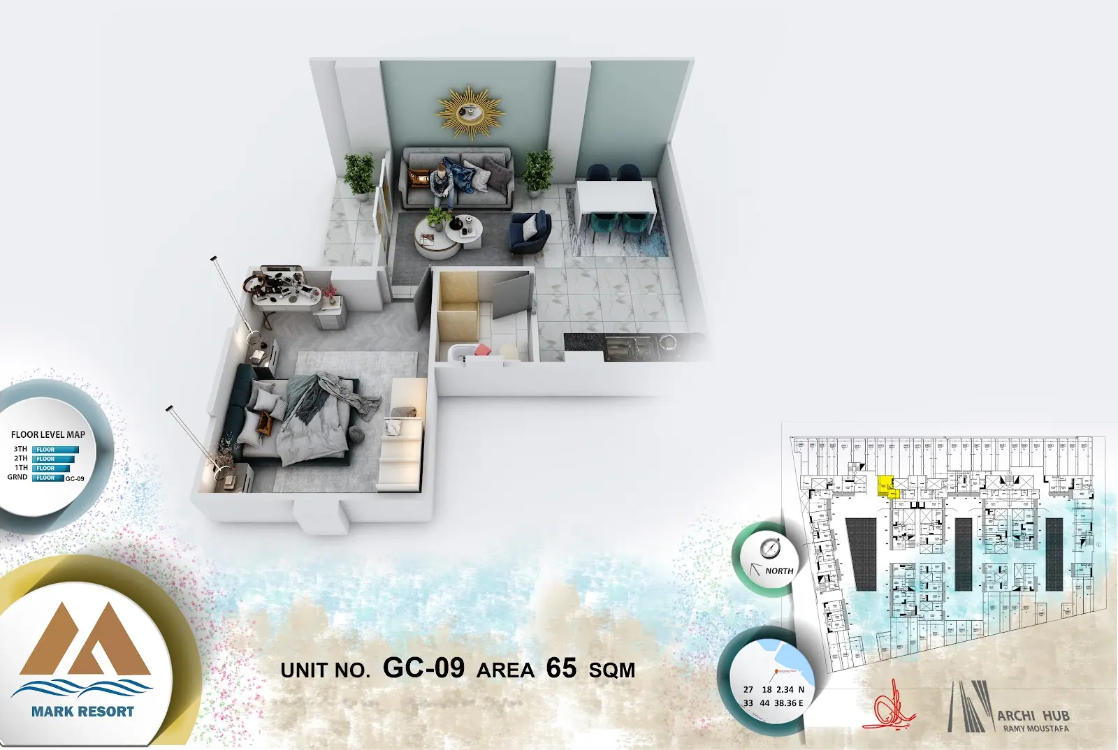 1-bedroom apartment G C 9, building C — Mark Resort
