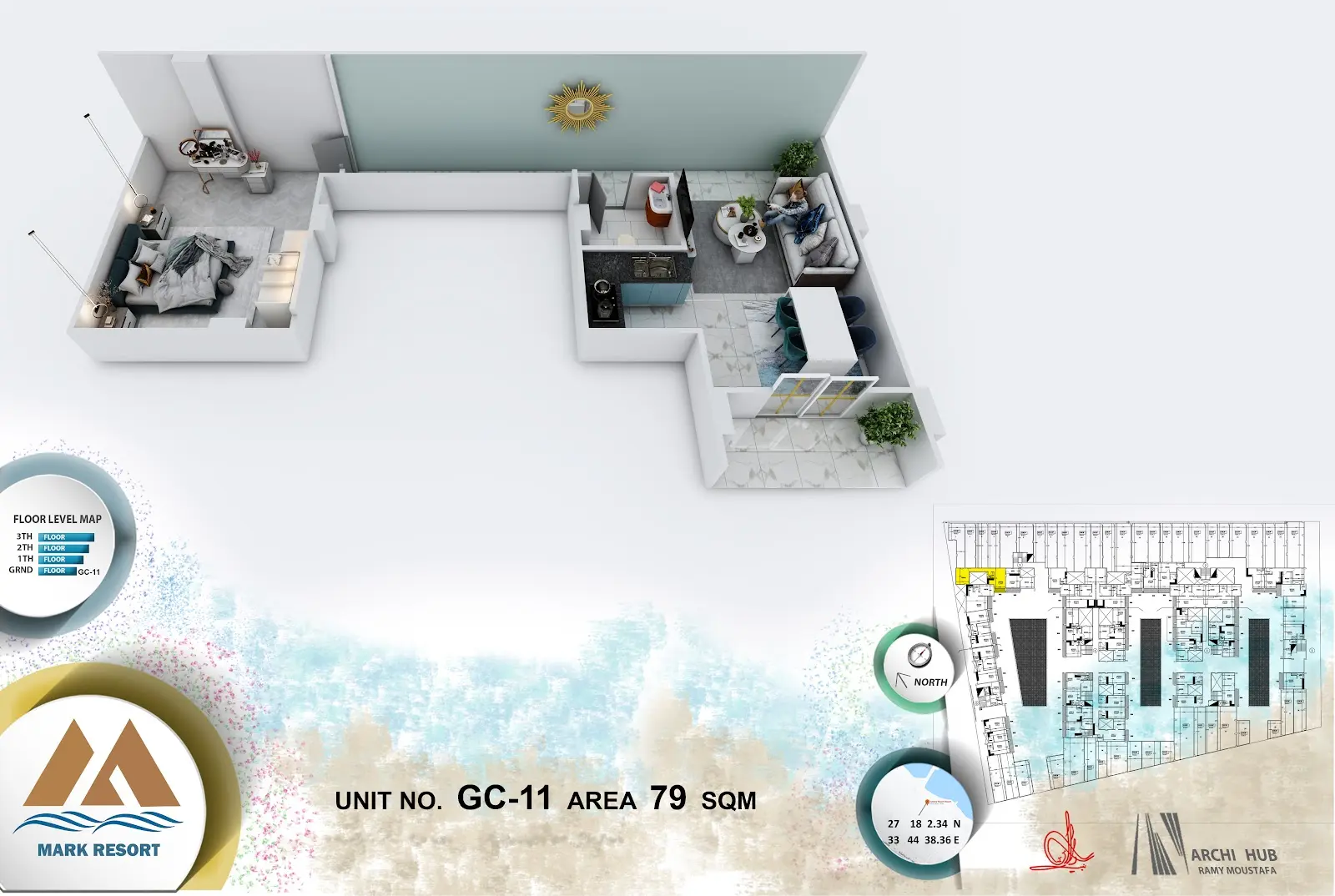 1-bedroom apartment G C 11, building C — Mark Resort